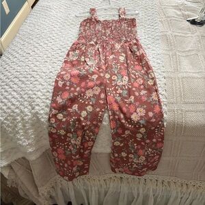 OshKosh B'gosh Floral Smocked Jumpsuit - Rust